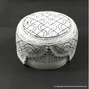 White & Black Jamali Sindhi Cap or Topi MKC-800